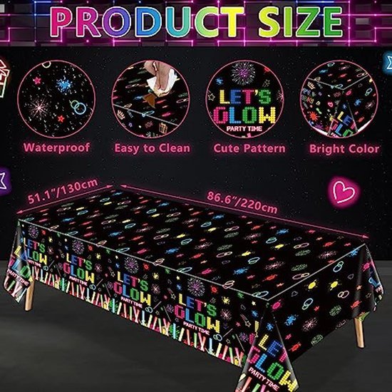 Tafelkleed Lets Glow - Wegwerp tafellaken - 130 x 220 cm