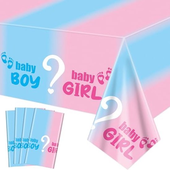 Tafelkleed Boy or Girl - Gender reveal - Wegwerp tafellaken - 130 x 220 cm