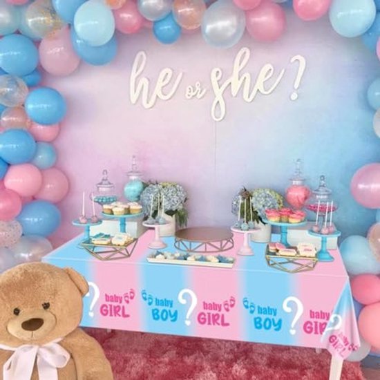 Tafelkleed Boy or Girl - Gender reveal - Wegwerp tafellaken - 130 x 220 cm