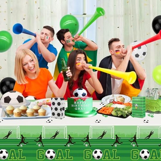 Tafelkleed voetbal - Wegwerp tafellaken - 130 x 220 cm