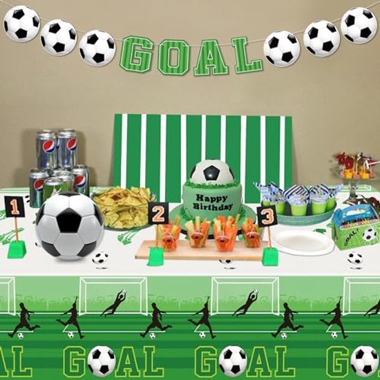 Tafelkleed voetbal - Wegwerp tafellaken - 130 x 220 cm