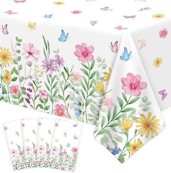 Tafelkleed bloemen - Wegwerp tafellaken - 130 x 220 cm