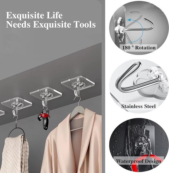 Zelfklevende haken - Adhesive wandhaken - 20 stuks