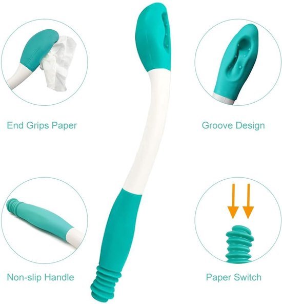 Afveeghulp toiletpapier - Hulpmiddel afvegen - Toilethulpmiddel - Groen