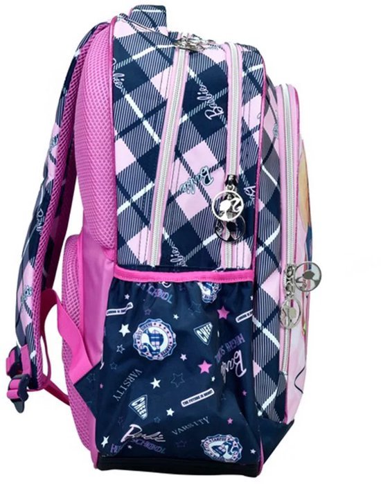 Barbie rugzak met glitters - Schooltas voor meisjes - Roze/zwart