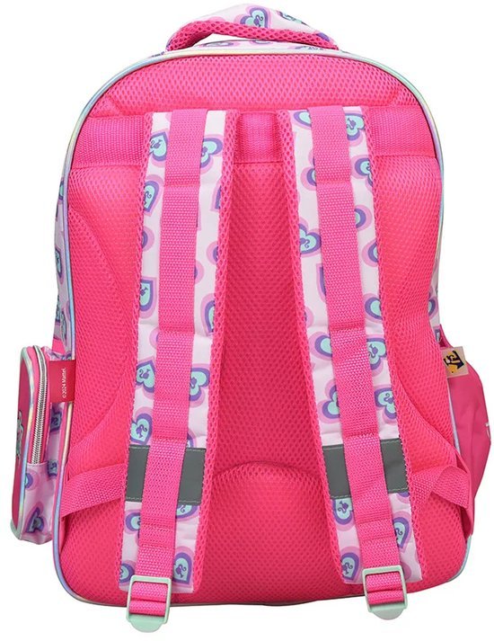 Barbie rugzak met hartjes - Schooltas - Roze/blauw 3 Barbie rugzak - Roze/blauw - Hartjes schoolrugzak voor meisjes - Schooltas voor kinderen - 3 grote vakken - 2 zijvakken - Rugtas met glitters - Verstelbare schouderbanden - 46 x 35 x 20 cm