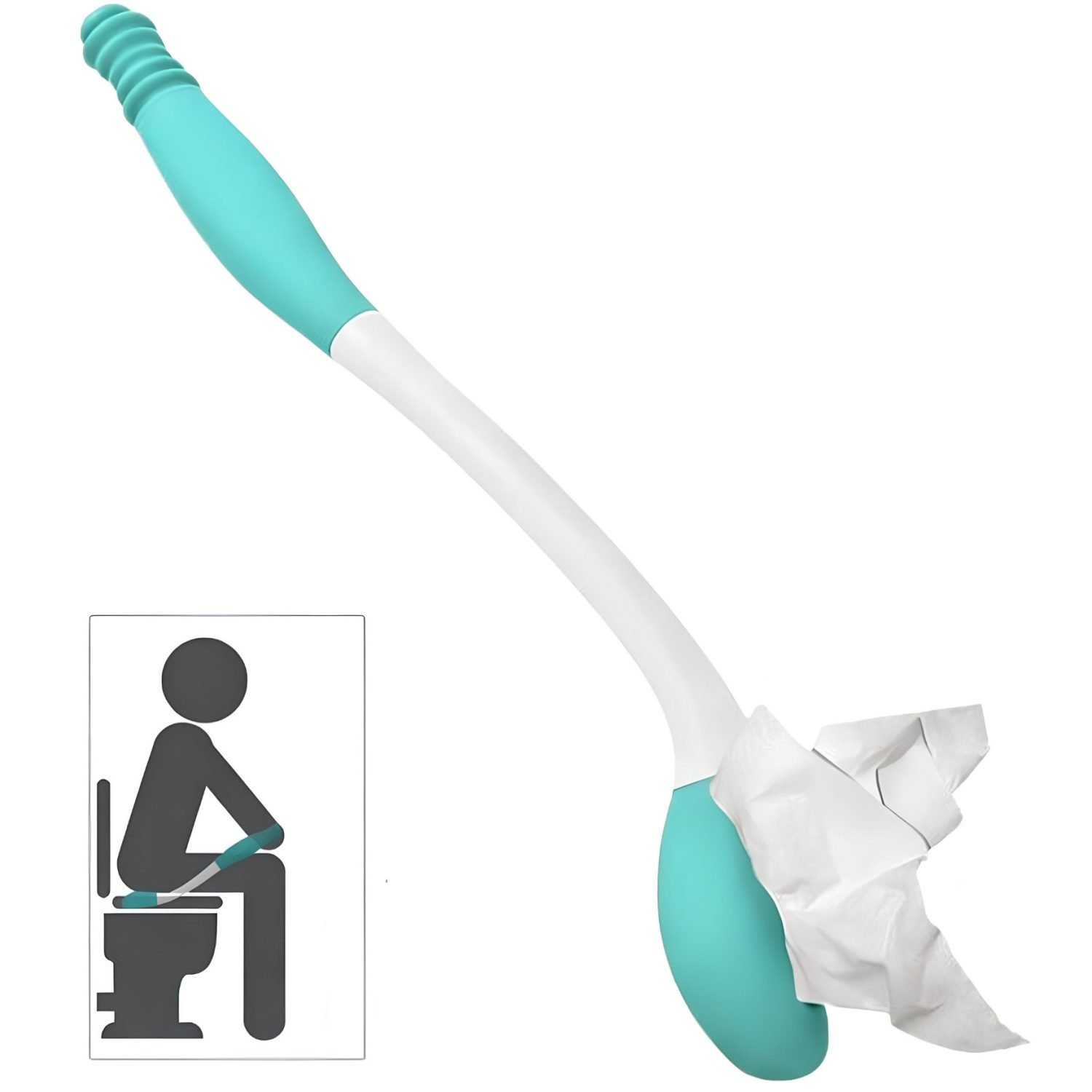 Afveeghulp toiletpapier - Hulpmiddel afvegen - Toilethulpmiddel - Groen
