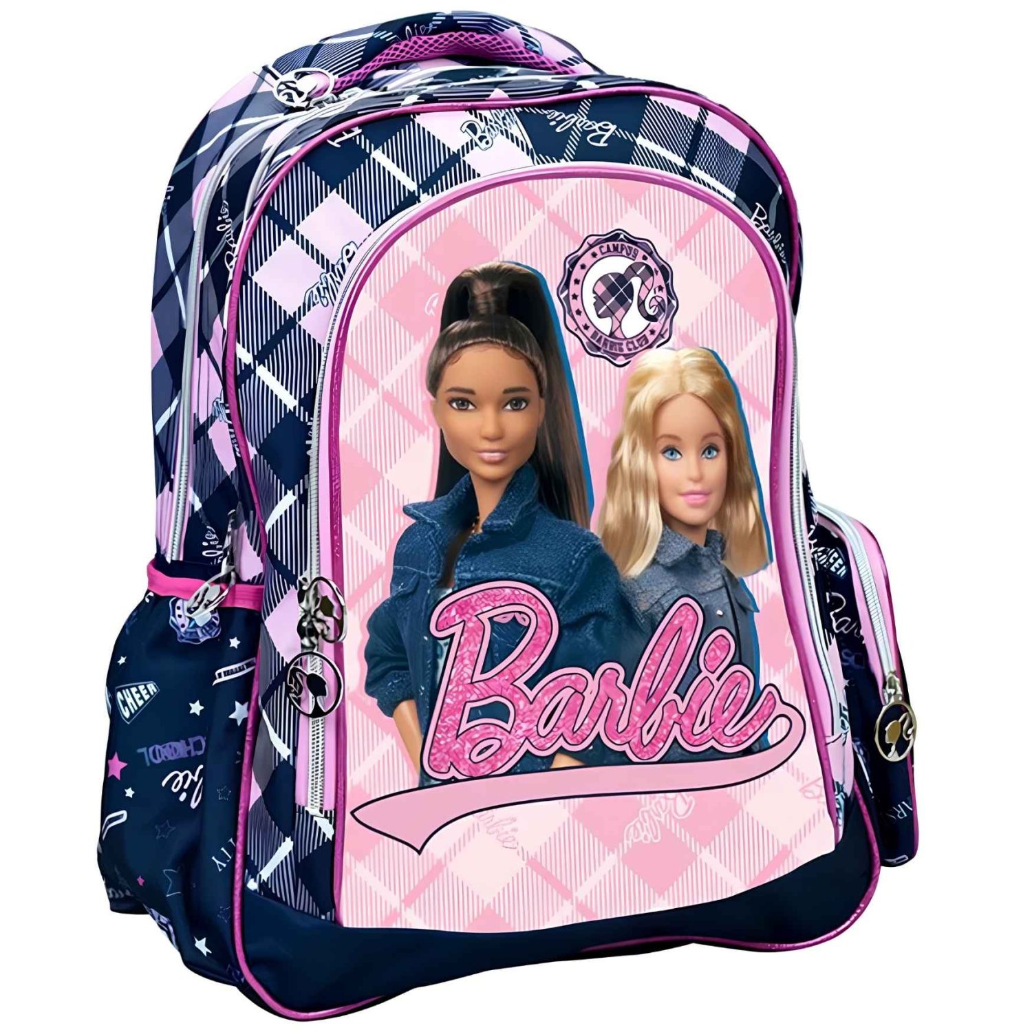Barbie rugzak met glitters - Schooltas voor meisjes - Roze/zwart