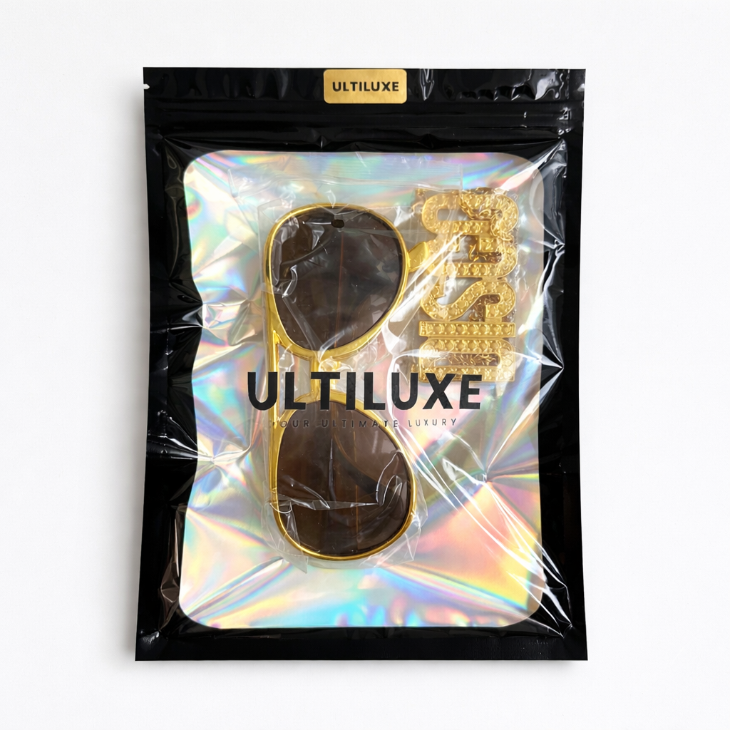 Disco verkleedset heren - Ketting met zonnebril - 80s en 90s - Goud