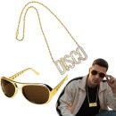 Disco verkleedset heren - Ketting met zonnebril - 80s en 90s - Goud