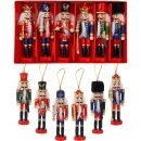 Hangende notenkrakers - Kerstmis - Mini houten soldaatjes - 6 stuks