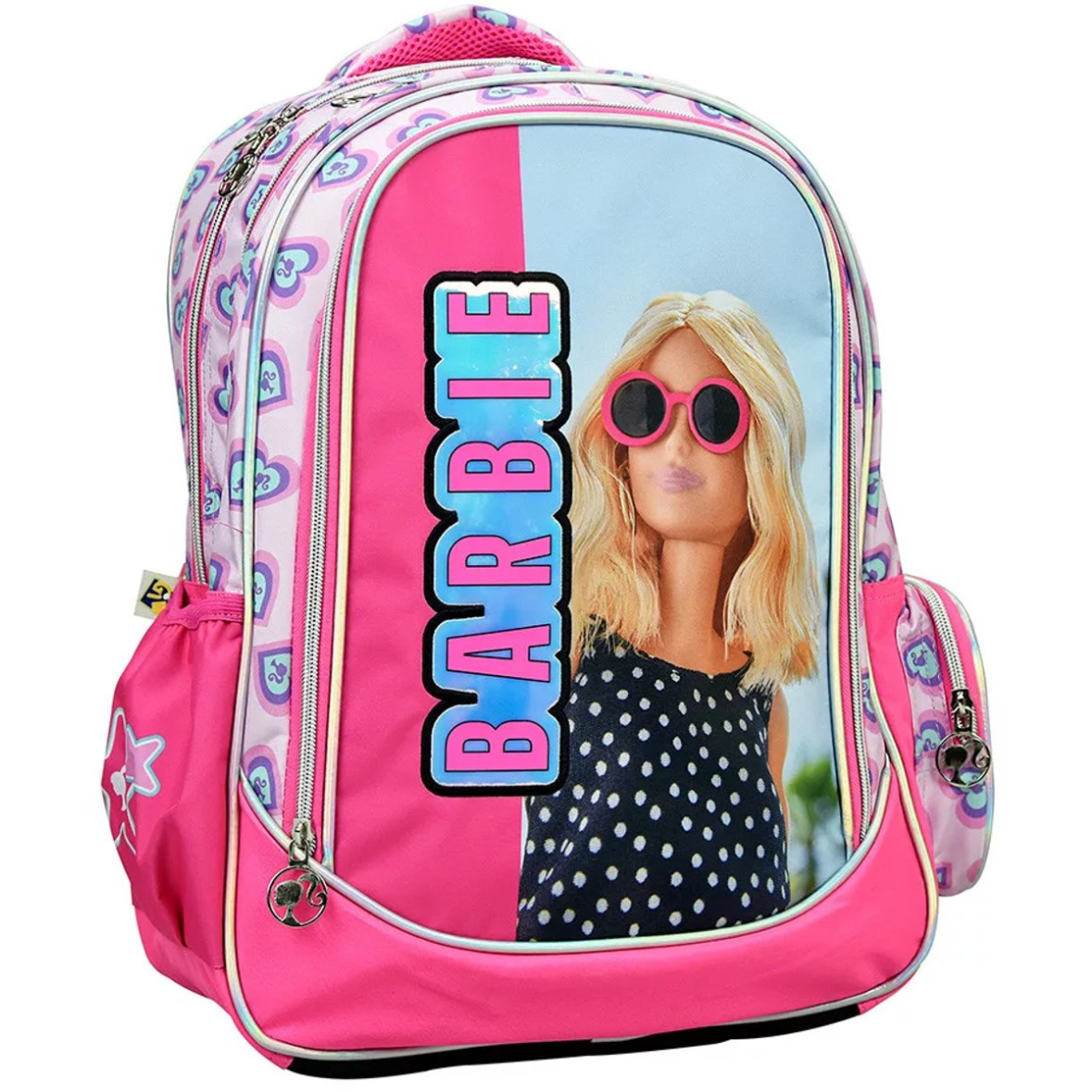 Barbie rugzak met hartjes - Schooltas - Roze/blauw