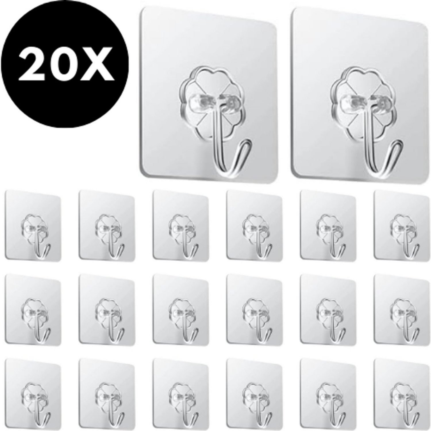 Zelfklevende haken - Adhesive wandhaken - 20 stuks